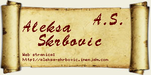 Aleksa Škrbović vizit kartica